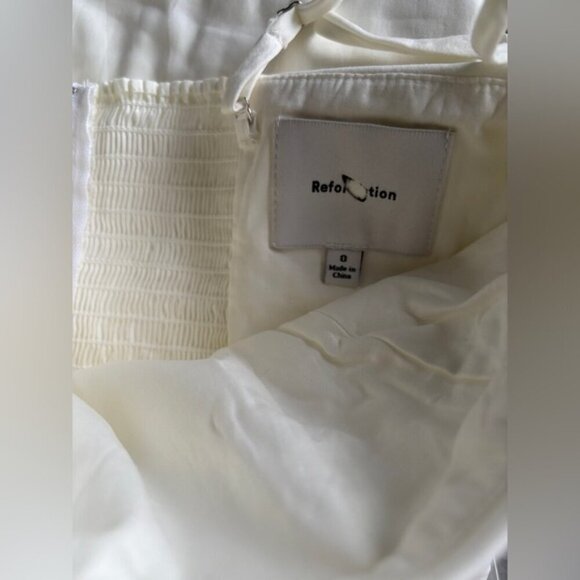 NEW Reformation Lissa Cotton Midi Dress White Ivory Removable Strap | US 0 UK 4 - Picture 13 of 15
